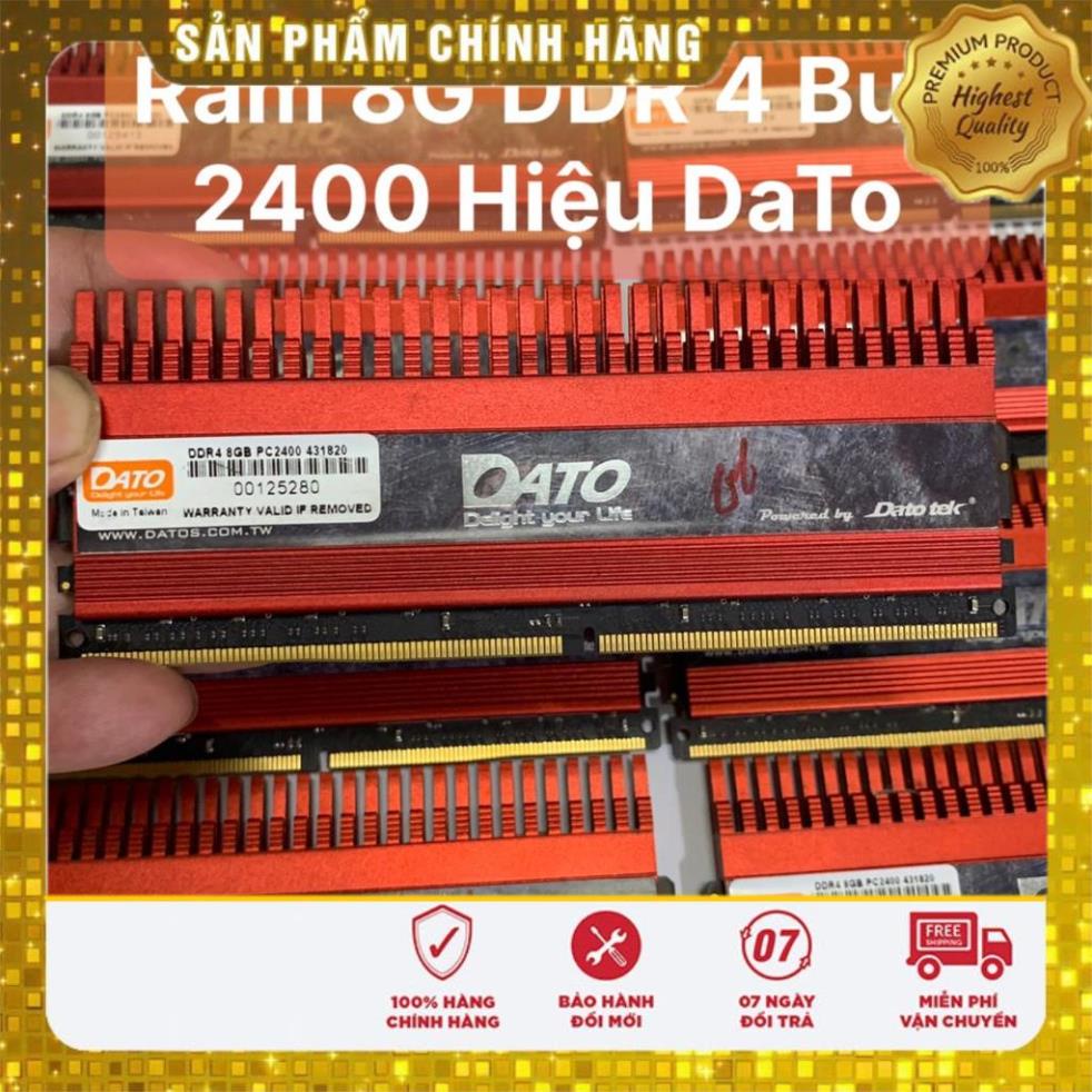 Gía khai trương Ram 8G - DDR4 - Bus 2400 Hiệu Dato Tản Nhiệt Thép Tản To Màu Đỏ - Vi Tính Hoàng Anh