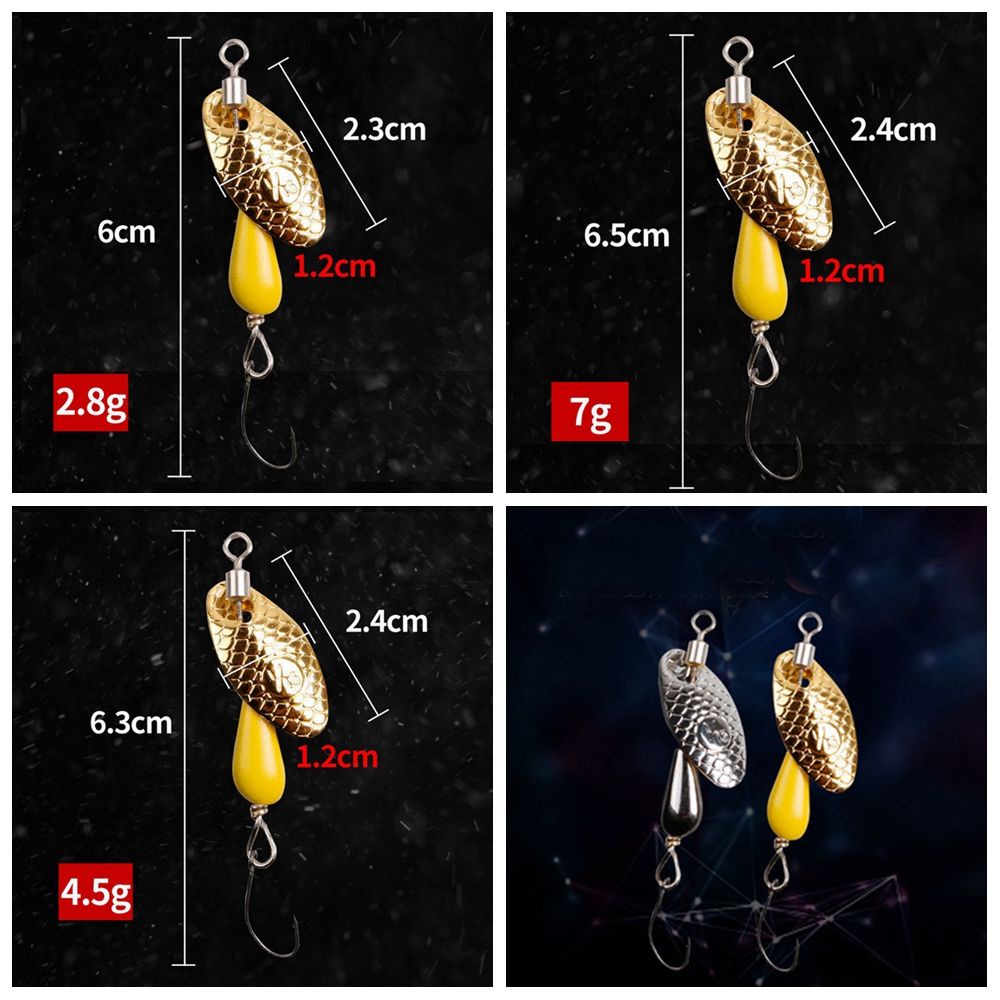 Mồi câu cá giả bằng kim loại 2.8g 4.5g 7g có móc có thể xoay được