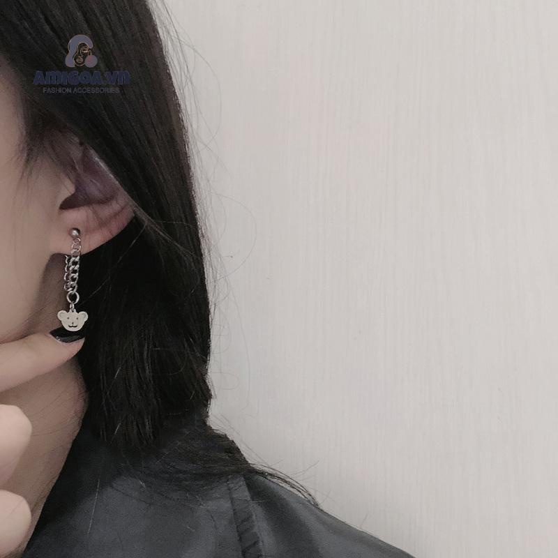 Khuyên Tai Hình Nửa Trái Tim Thời Trang Đơn Giản Chất Lượng Cao