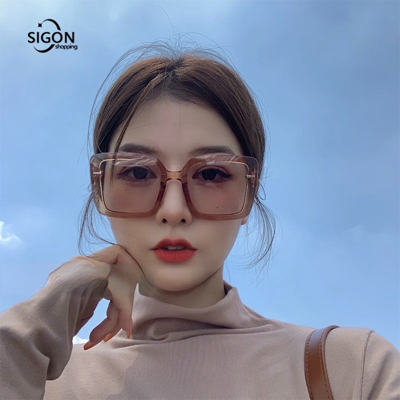 Kính Mát Gọng Vuông Lớn Phong Cách Retro Thời Trang Cho Nam Và Nữ