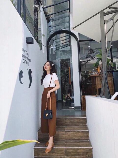 Set quần yếm ống suông