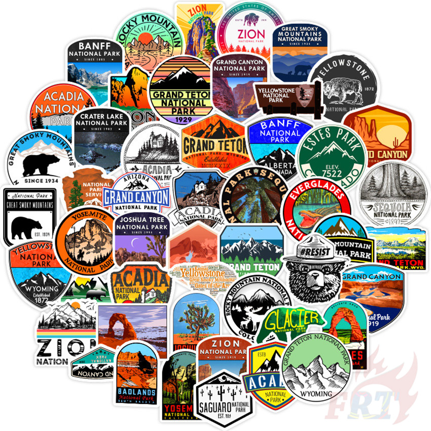 50Pcs/Set ❉ National Park Series 01 National Geographic Graffiti Stickers ❉ Outdoor Adventure DIY Fashion Mixed Luggage Laptop Skateboard Doodle Decal Stickers