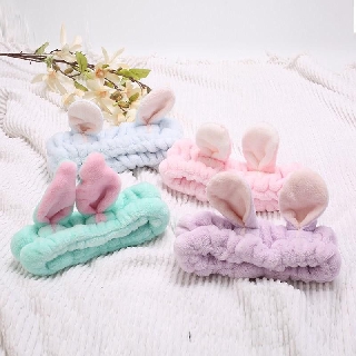 Băng đô rửa mặt, trang điểm hình tai thỏ dễ thương