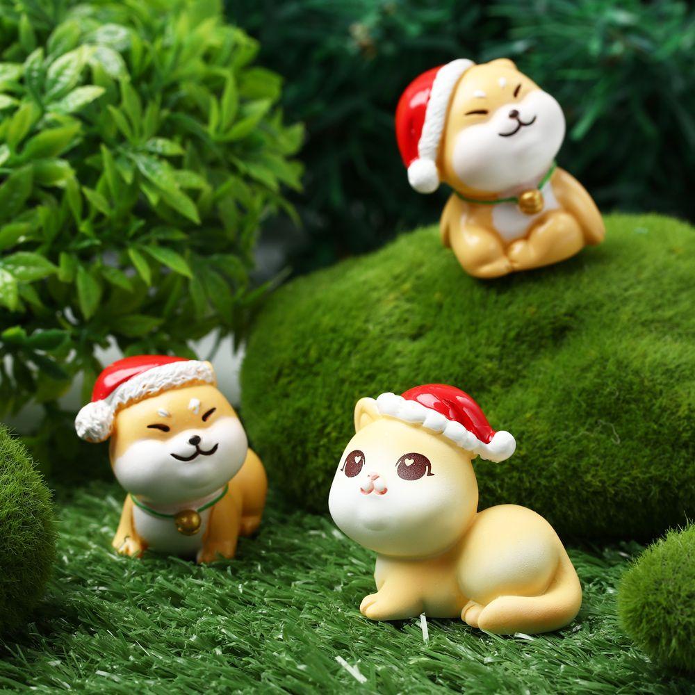 1 Mô Hình Chó / Mèo Trang Trí Tiểu Cảnh Vào Mùa Đông