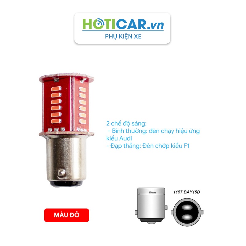 Đèn hậu LED chạy hiệu ứng nháy Audi và chớp F1 chân 1157 1154014-30