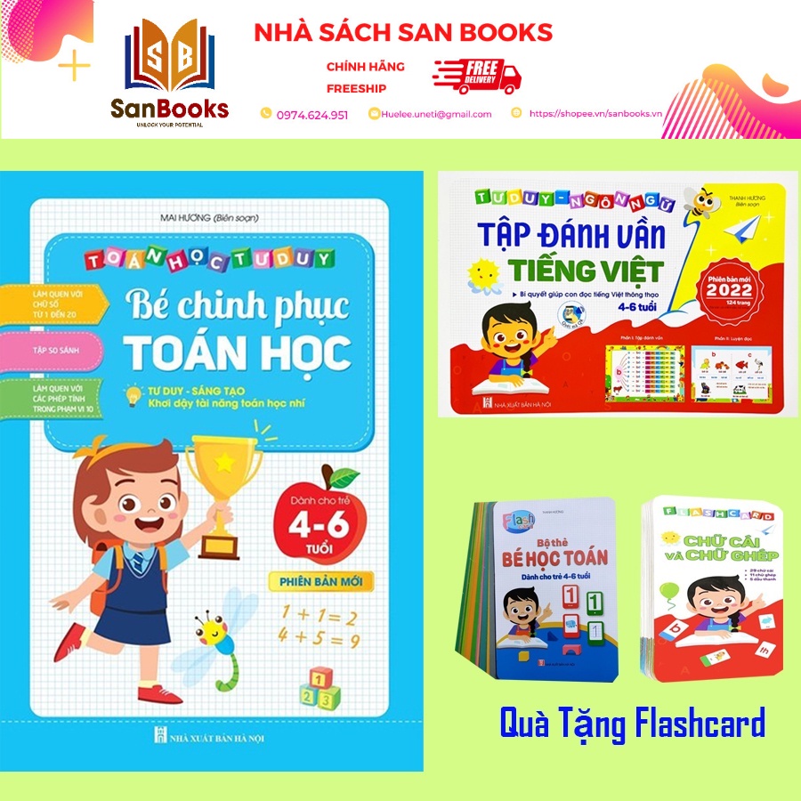 Combo Tập Đánh Vần Tiếng Việt và Chinh Phục Toán Học (4 - 6 Tuổi)