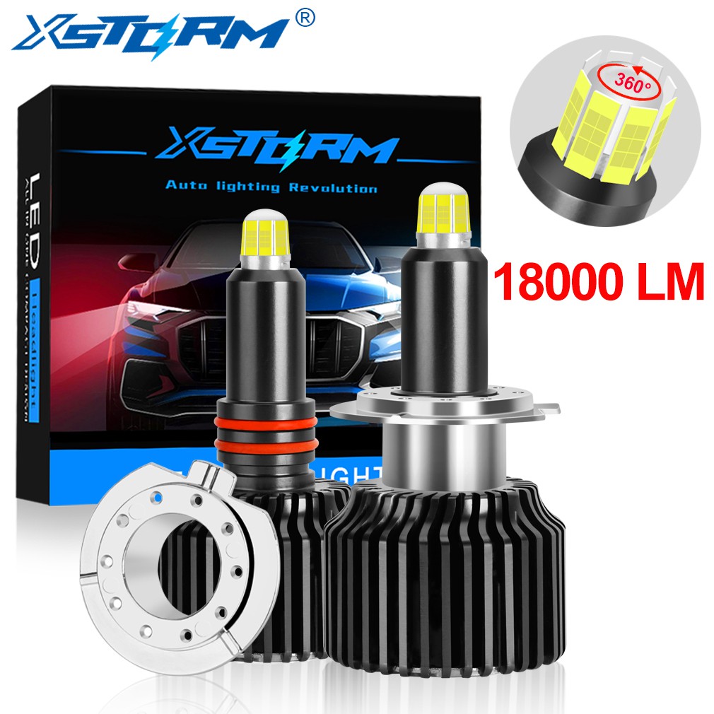 Set 2 Bóng Đèn Pha 48 CSP H1 H3 H7 Led H8 H11 9005 HB3 9006 HB4 Canbus 3D 360 Độ 18000LM H7 Dành Cho Ô Tô
