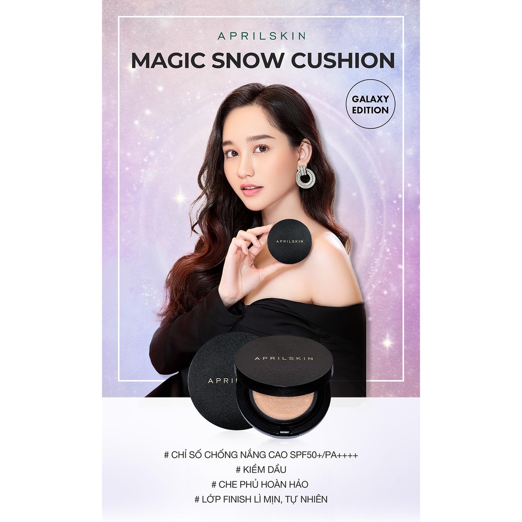 Phấn Nước Che Phủ Tốt, Dưỡng Ẩm Cho Lớp Nền Hoàn Hảo April Skin GALAXY EDITION 15g