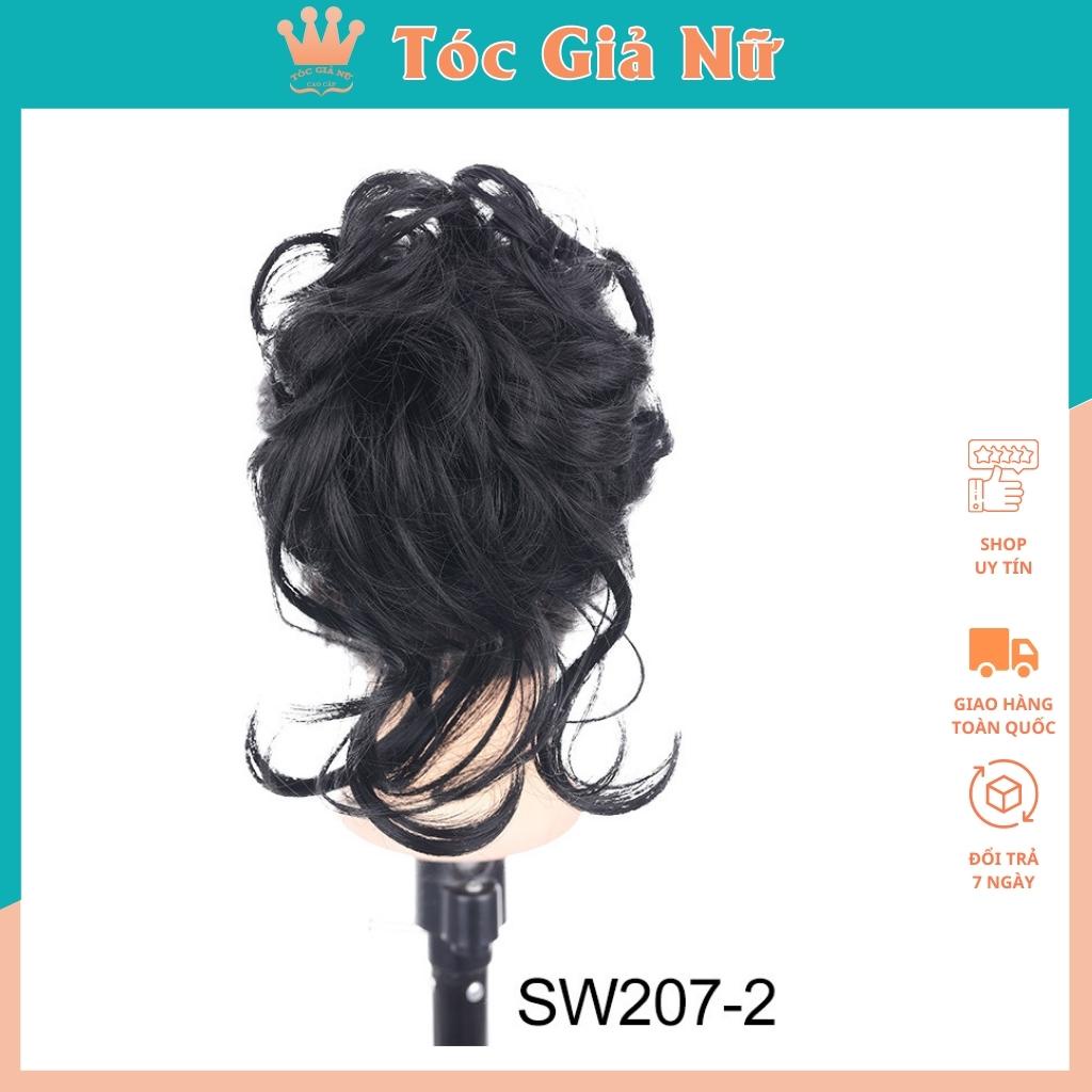Tóc giả kẹp búi xoăn lơi mã DW207