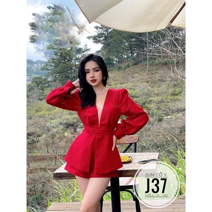 (TÁO ĐỎ BIGSIZE 55-90KG) Jumsuit Bigsize Body Nhấn Eo Cổ V Kèm Quần Màu Sang Chảnh S83 🍎🍎🍎 | BigBuy360 - bigbuy360.vn