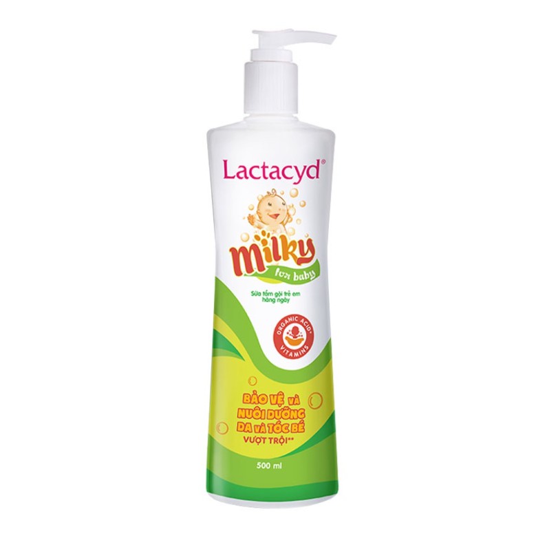 Sữa tắm gội dưỡng ẩm hàng ngày cho bé Lactacyd milky 500ml