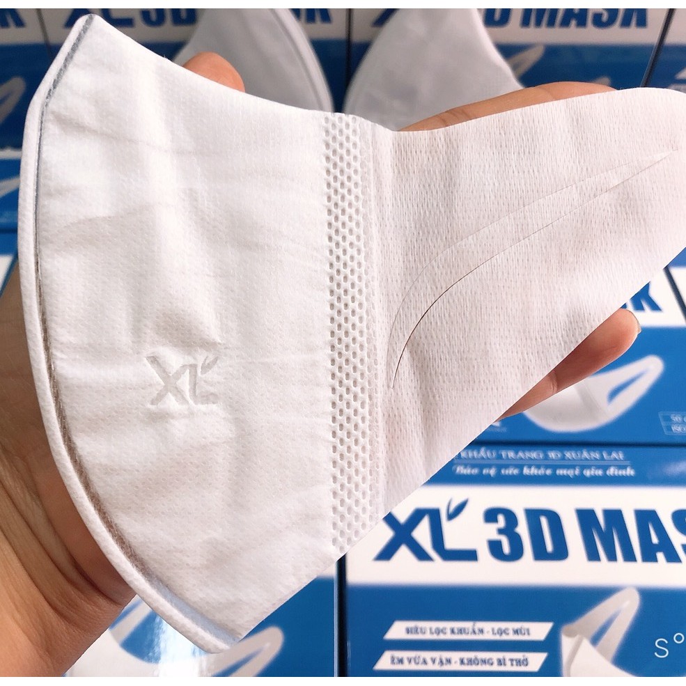 Khẩu Trang XL 3D Mask Hiệu XUÂN LAI - Đặc Biệt Mềm Mịn Quai Vải Co Giãn Tốt Thoải Mái