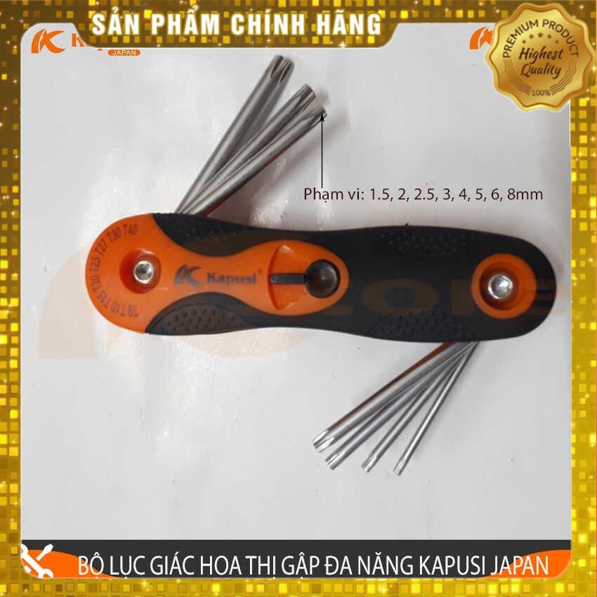 BỘ LỤC GIÁC HOA THỊ GẬP 8 CHI TIẾT - BỘ LỤC GIÁC BÔNG XẾP ĐA NĂNG KAPUSI JAPAN