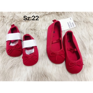 Giày búp bê đỏ xinh iu cho bé Gái.👧🏻. H&M Auth