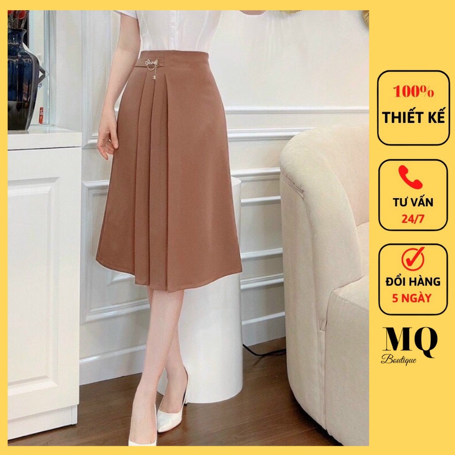 Chân váy dáng A 3 ly lệch nữ dáng công sở nữ đẹp, lệch Chất liệu vải hàng đẹp, không nhăn, hàng thiết kế MQ Boutique