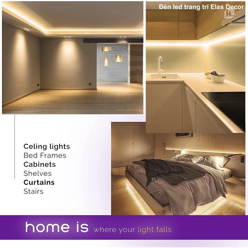 Dây Đèn Led Tiktok Dài 5M Đổi Màu Đèn Led Trang Trí Phòng Ngủ RGB 5050 Nhiều Màu Điều Khiển Bluetooh Từ Xa