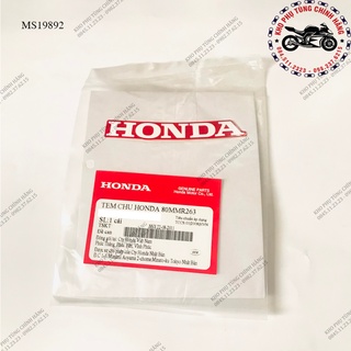 Tem chữ honda 80mm màu đỏ - Hàng chuẩn chính hãng Honda Việt Nam