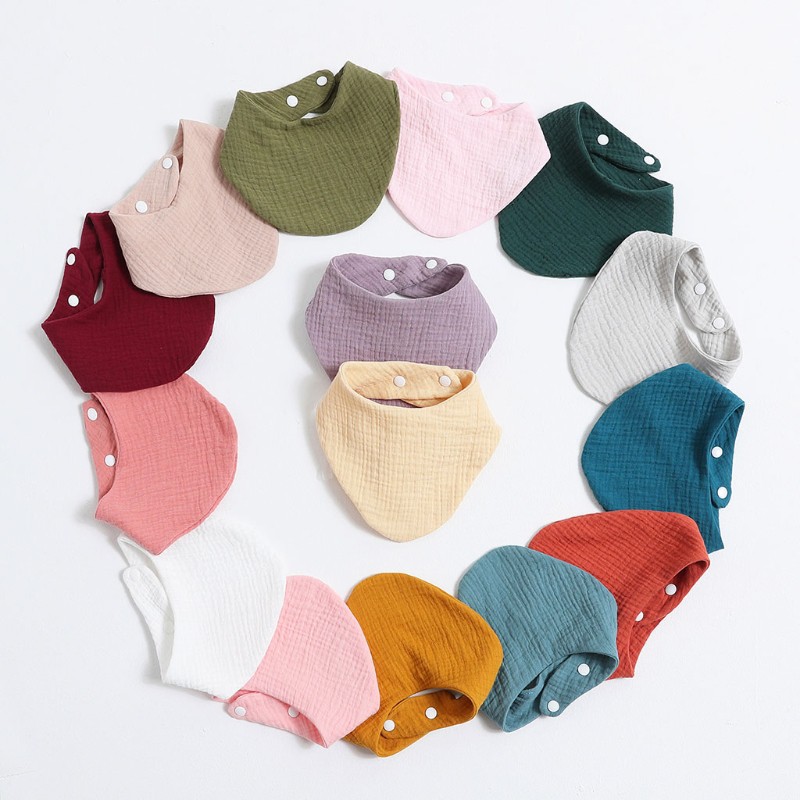Yếm ăn vải cotton kiểu tam giác điều chỉnh tiện lợi dành cho trẻ em