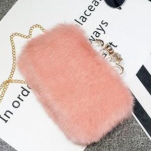 Hàng Có Sẵn Túi Xách 100% Lông Thỏ Thật Handmade Túi Đeo Chéo Da Pu Phối Khóa Kéo Thời Trang Dự Tiệc Cho Nữ
