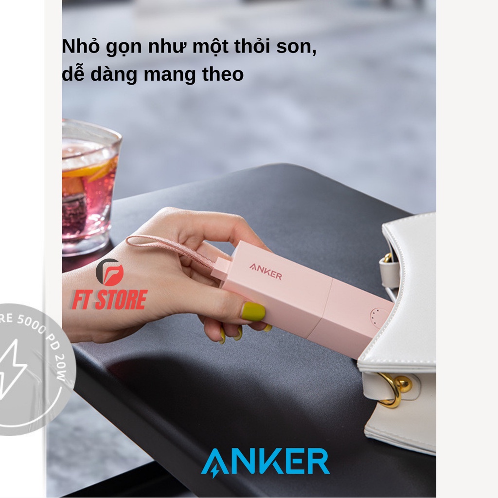[GIAO HOẢ TỐC] Pin Sạc Pự Phòng Kiêm Củ Sạc Nhanh Anker A1633 20W/5000mAh PD/QC3.0 BH12T