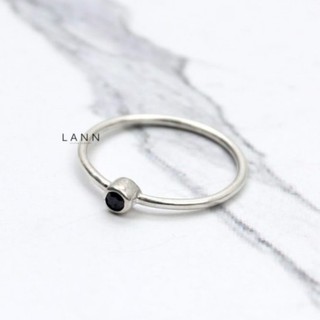 Nhẫn thân trơn đá tròn BẠC S925 LANN R138