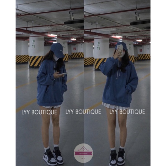 Áo HOODIE nỉ bông oversize THÊU LOGO có mũ hàng Quảng Châu đẹp LYY BOUTIQUE | BigBuy360 - bigbuy360.vn