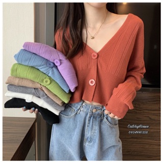 Áo len thun mỏng 2 cúc ulzzang
