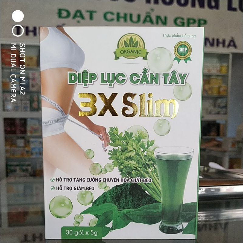 (Chính hãng 💯) Combo2hộp Diệp lục cần tây 3X Slim eo thon dáng đẹp giảm cân an toàn hiệu quả ( Bác sĩ khuyên dùng)