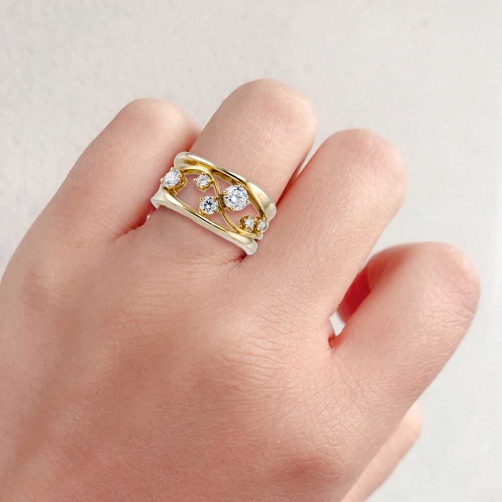 Nhẫn Đeo Tay Đính Đá Zircon 8 Màu Thời Trang