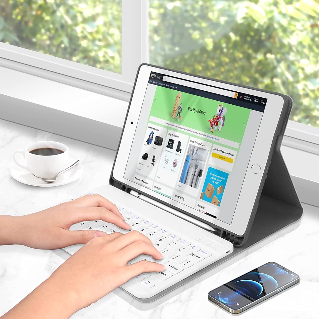 Bàn Phím Bluetooth Không Dây Cho iPad / iOS 13 Samsung Huawei Phablet Android Windows