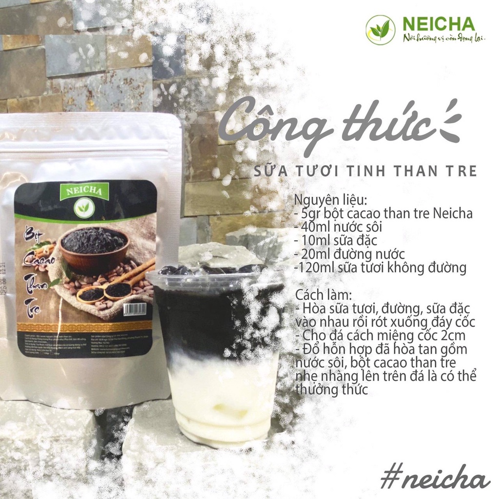 Bột Cacao Than Tre Neicha 100gr/ Nguyên liệu PHA CHẾ TRÀ SỮA thơm ngon đặc biệt.