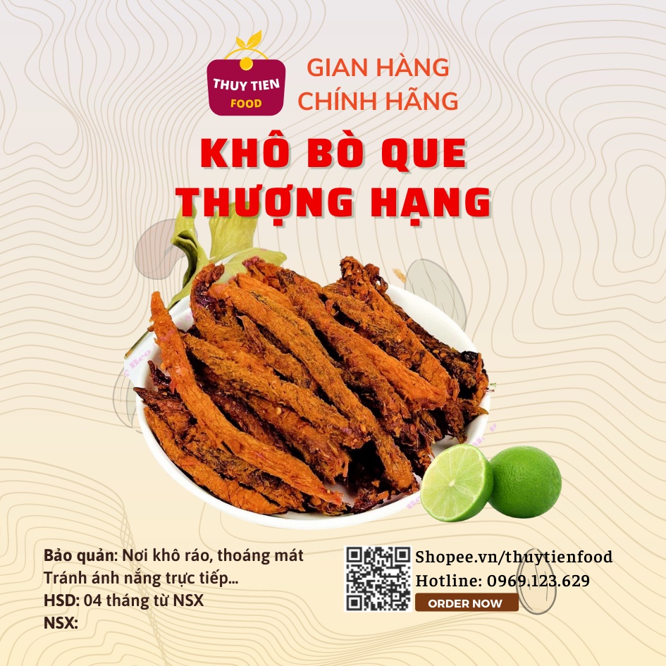 Khô bò miếng , khô bò que thượng hạng THUY TIEN FOOD, Hũ 250g cao cấp