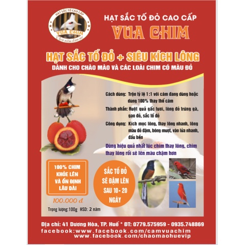 hạt sắc tố đỏ+siêu kích lông