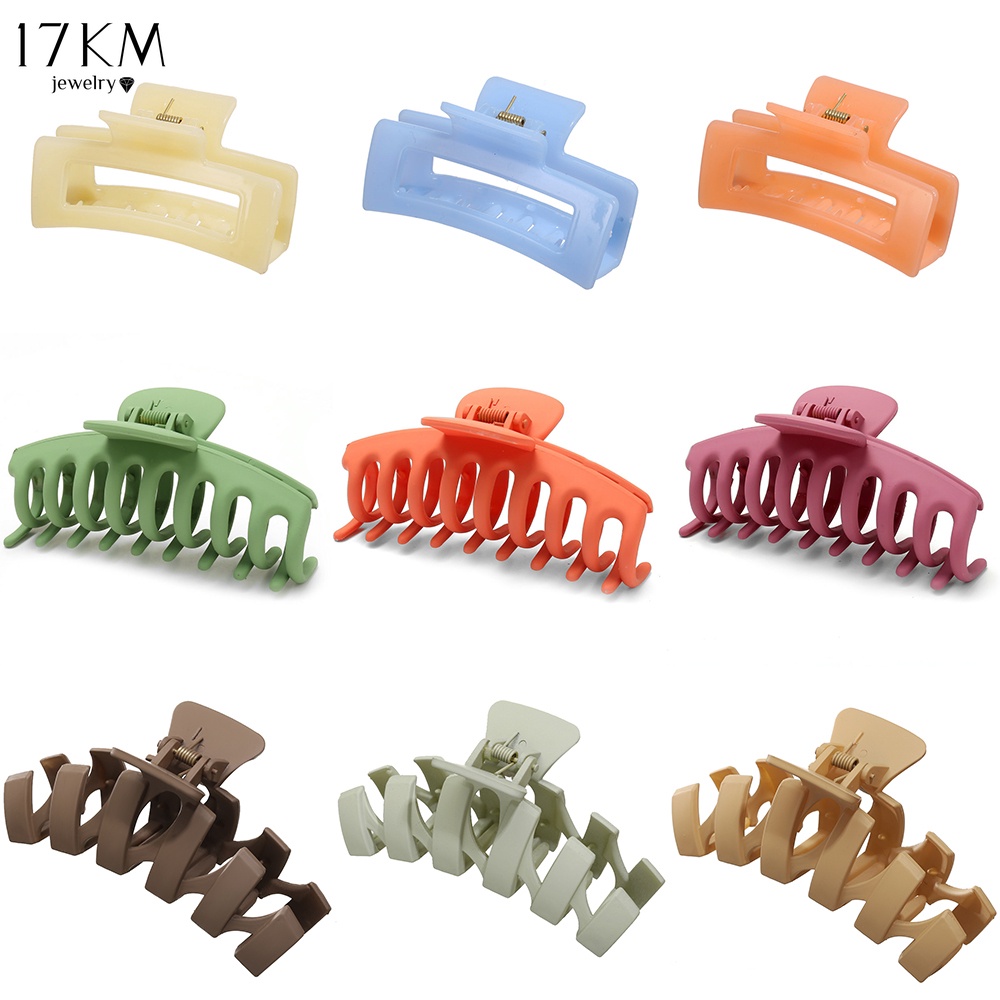 Kẹp tóc nhựa nhám 17KM màu kẹo hợp thời trang