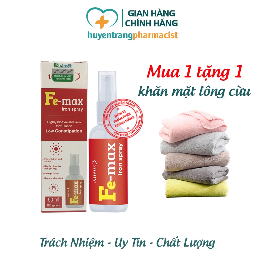 Sắt dạng xịt Fe Max iron spray - bổ sung Sắt Fe Max giúp hỗ trợ tạo máu, giảm nguy cơ thiếu máu do thiếu sắt