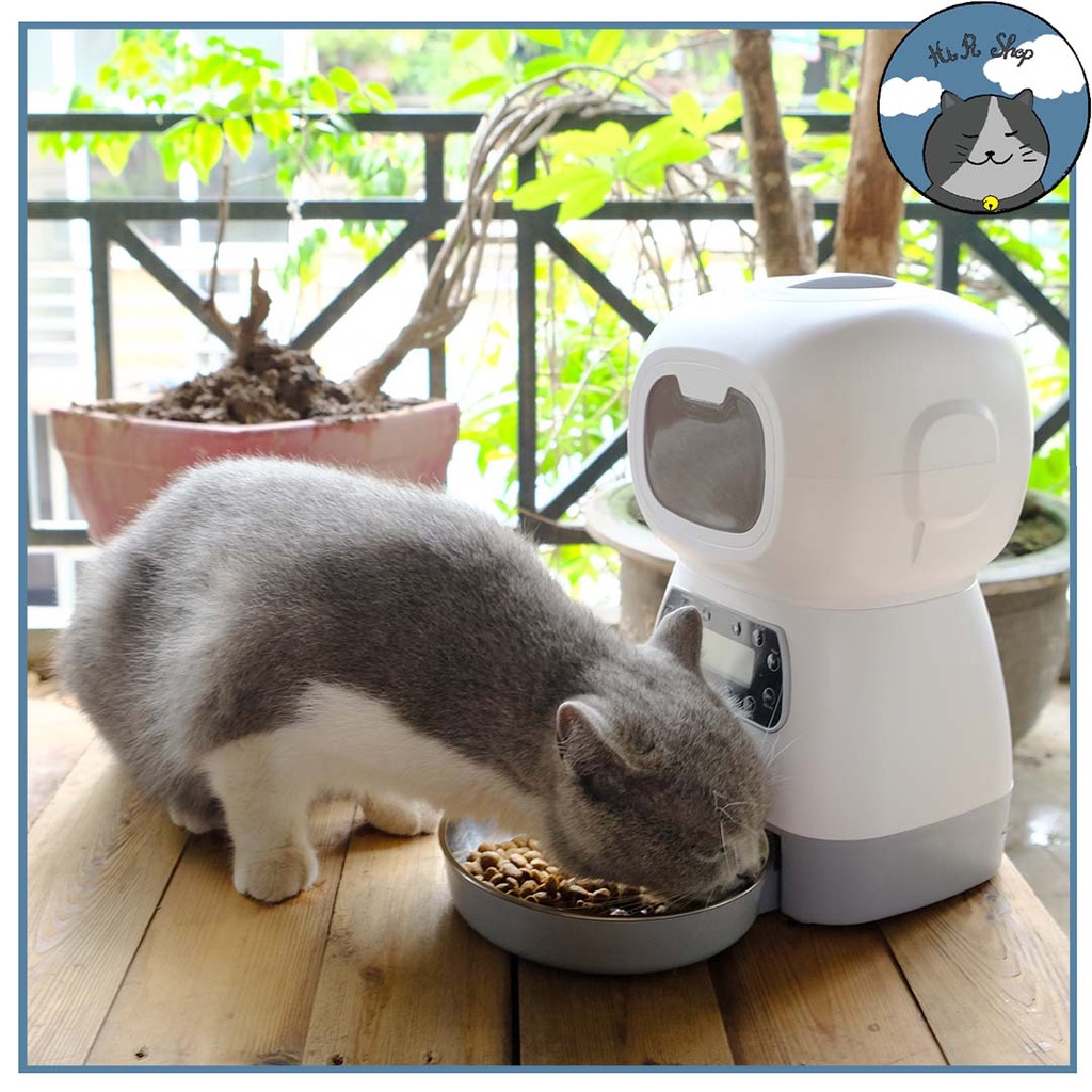Máy Cho Thú Cưng Ăn Tự Động,Có Thu Âm Giọng Nói Hẹn Giờ Nhắc Nhở, Định Lượng Thức Ăn Dành Cho Chó Mèo