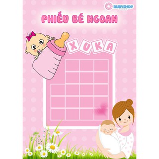 bảng dán phiếu bé ngoan đủ mẫu