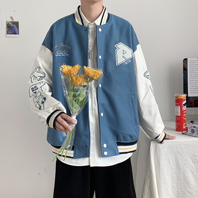 Áo Varsity Jacket Chất Dạ Họa Tiết Thêu hàng cao cấp kèm video thật