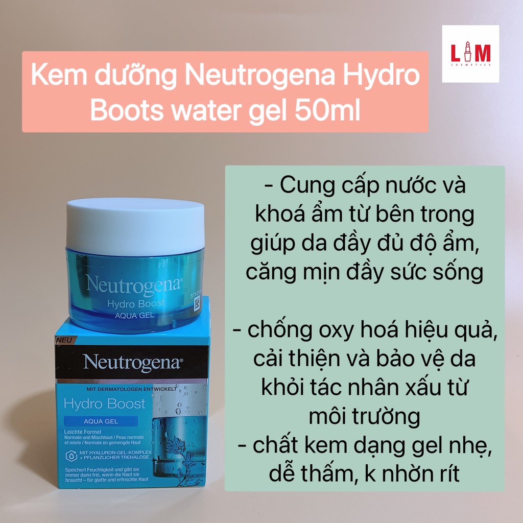 Kem dưỡng ẩm cấp nước Neutrogena Hydro Boost Aqua Gel 50ml Pháp - Mẫu mới [Chính Hãng]