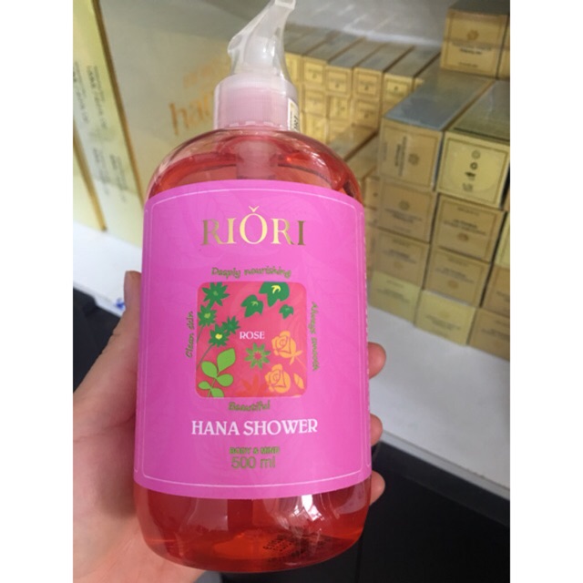 Sữa tắm hoa hồng Riori Hana Shower sữa tắm dưỡng thể Rose 500 ml