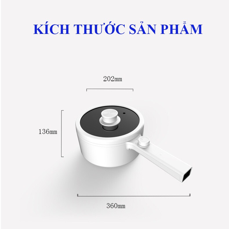 Nồi Lẩu Điện Mini Nồi Nấu Mì Chảo Lẩu Chống Dính Đa Năng Dung Tích 1.5L Công Suất 600W 2 Chế Độ Nhiệt Bảo Hành 12 Tháng