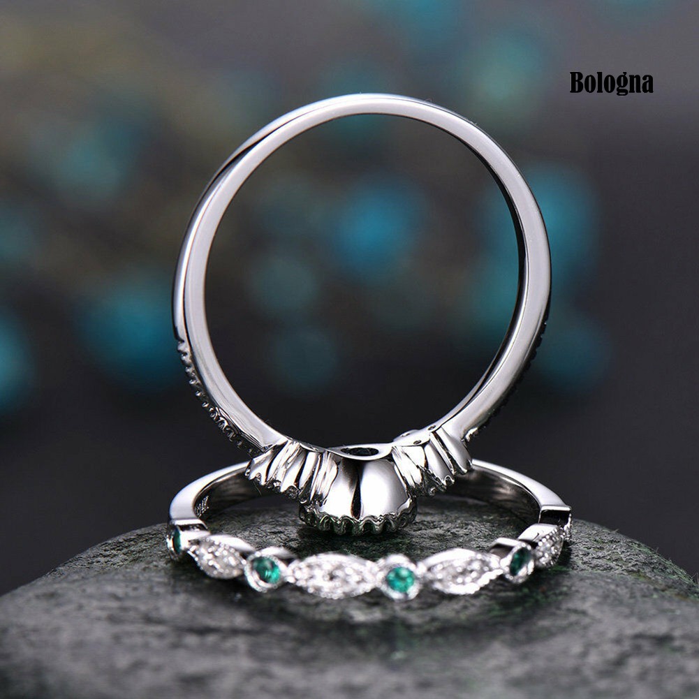 Set 2 Nhẫn Đính Đá Thời Trang Dành Cho Nữ