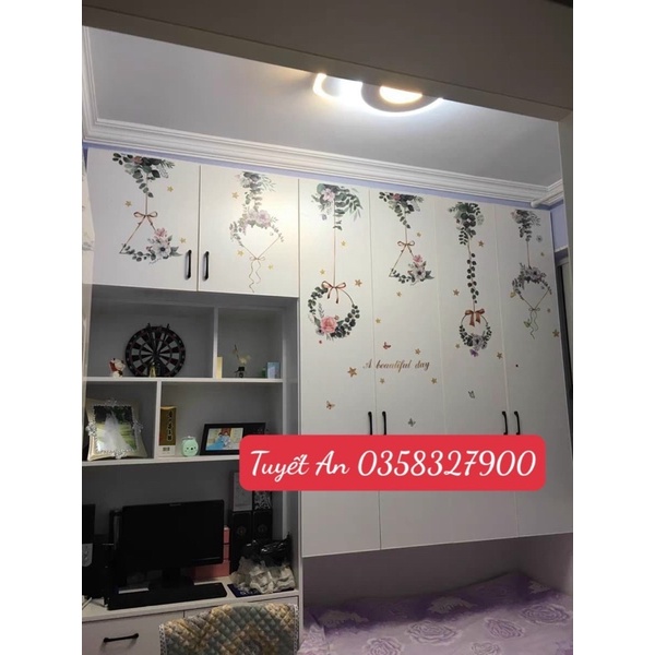 Decal Tường Các mẫu DÂY ĐÈN + DÂY HOA RỦ
