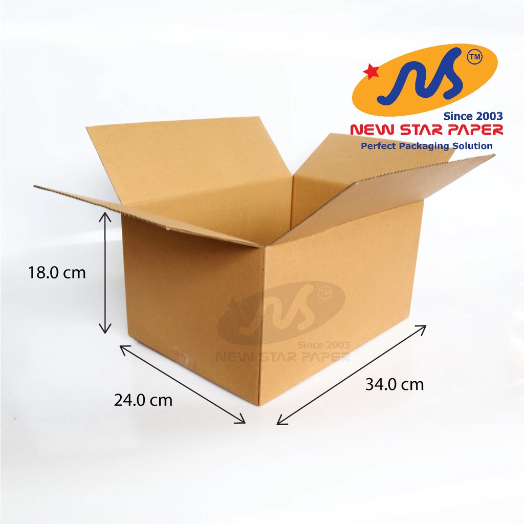 34x24x18cm - Combo 10 thùng giấy carton