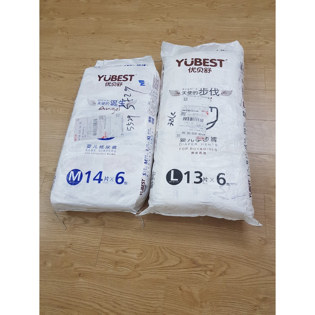 Combo 02 Bỉm quần/dán YUBEST ANGEL S90 dán/ M84 dán/L78 quần/ XL72 quần/ XXL66
