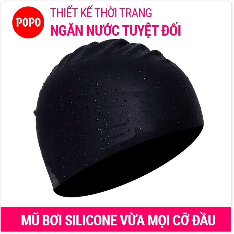 Combo Kính bơi người lớn 1940, Nón bơi Silicon CA31, Bộ bịt tai kẹp mũi POPO cho nam, nữ, cho bé, trẻ em trên 6 tuổi