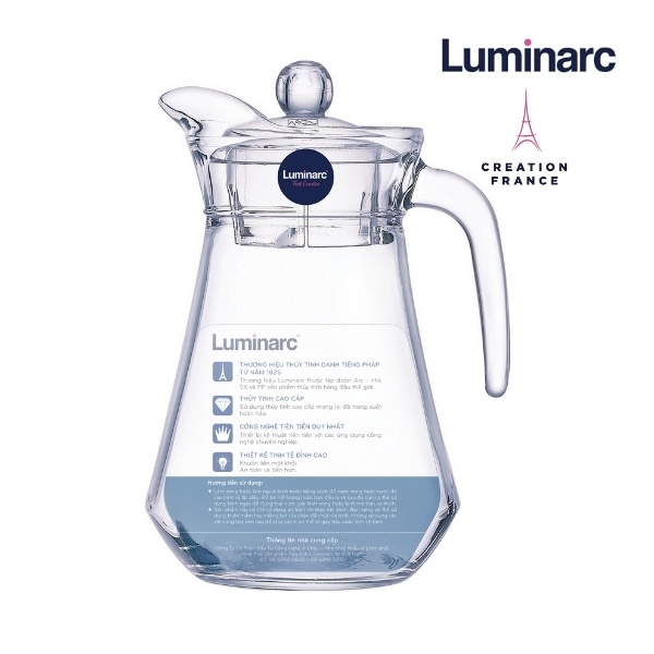 Bình Nước Thủy Tinh Luminarc Arc 1.3L - L2662 | Phân Phối Chính Hãng