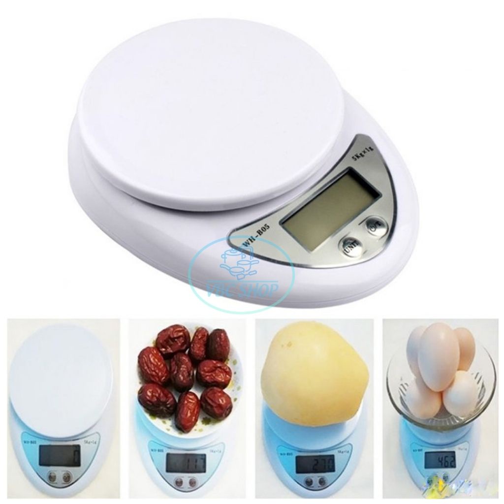 Cân Tiểu Ly Điện Tử Nhà Bếp 5kg Tiện Dụng, Cân Tiểu Ly Nhà Bếp Hình Tròn Dễ Sử Dụng