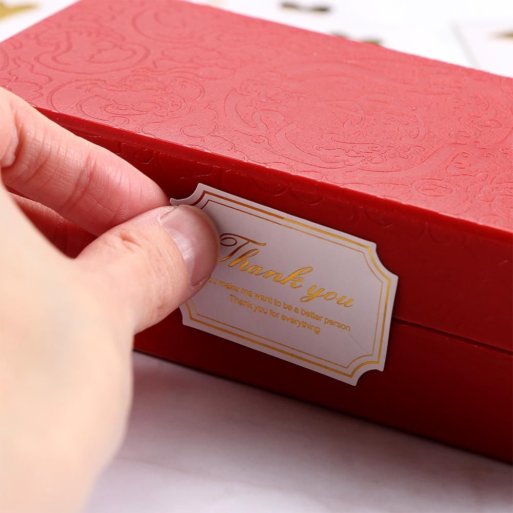 Set 40/60 Nhãn Dán Niêm Phong Trang Trí Hộp Quà In Chữ Thank You Handmade