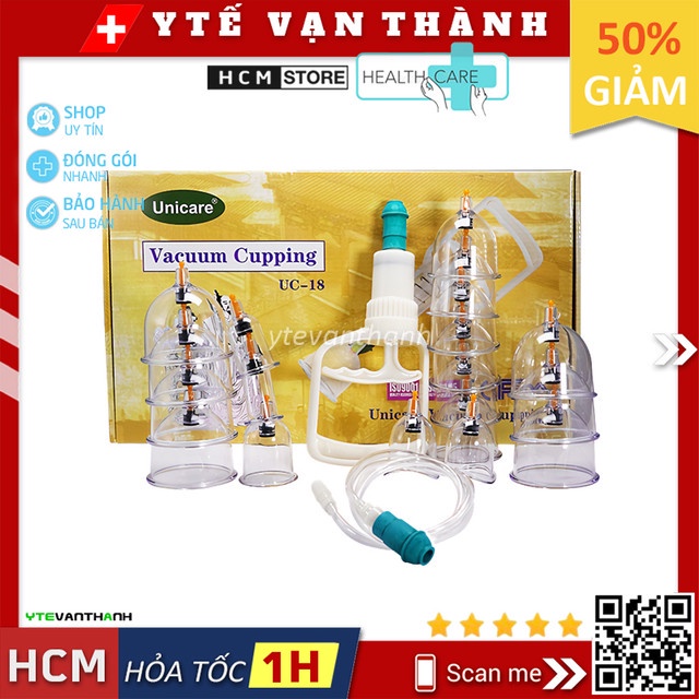 ✅ Bộ Giác Hơi Không Dùng Lửa Unicare UC-18 (18 ống) -VT0084